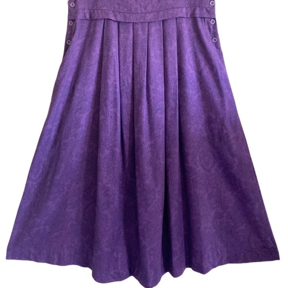 LAURA ASHLEY Vintage Boho Cottagecore Minimalist Floral Paisley Midi Dress Sz 8 - Picture 5 of 13